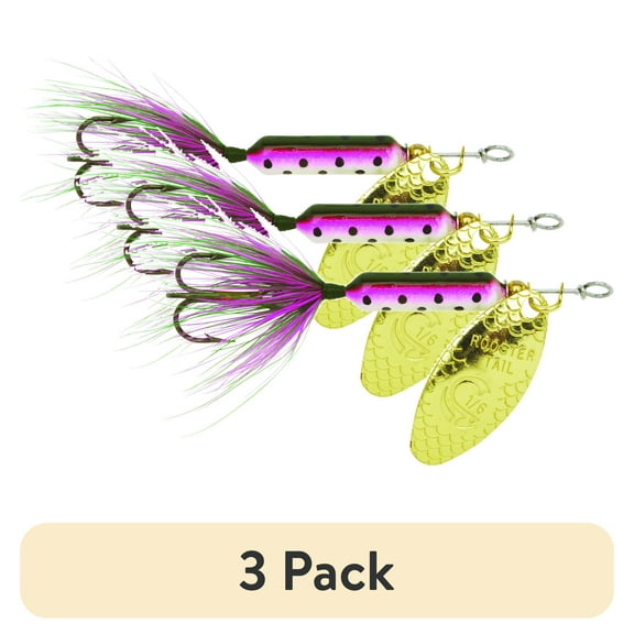 (3 pack) Yakima Bait Worden's Original Rooster Tail Lure, Rainbow, 1/24 oz.