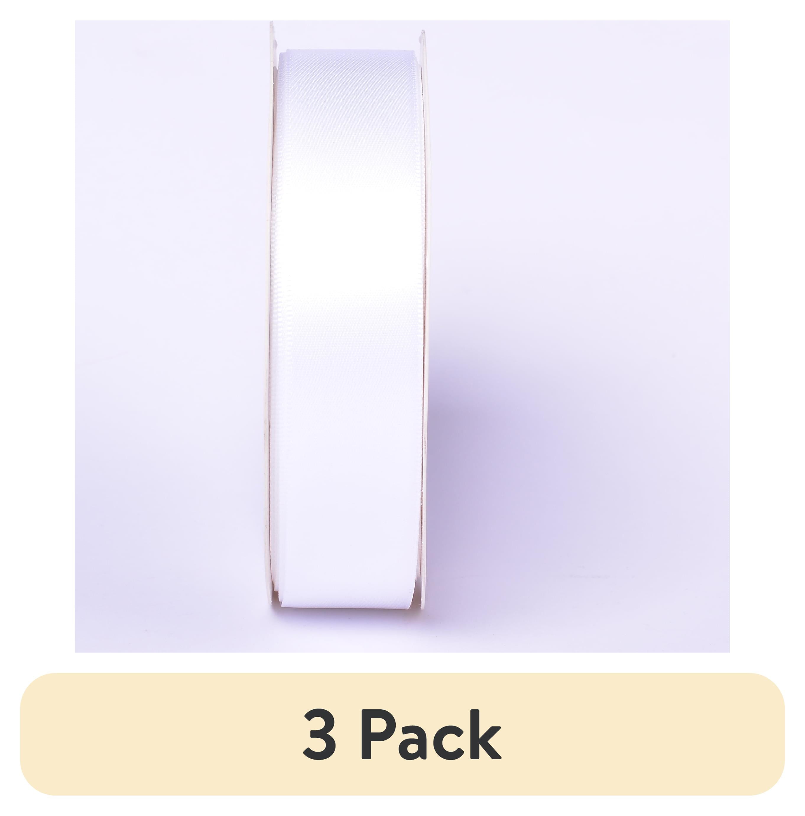 (3 pack) Yama Ribbon 1.5" Single Face Satin White Mega Ribbon, 1 Each