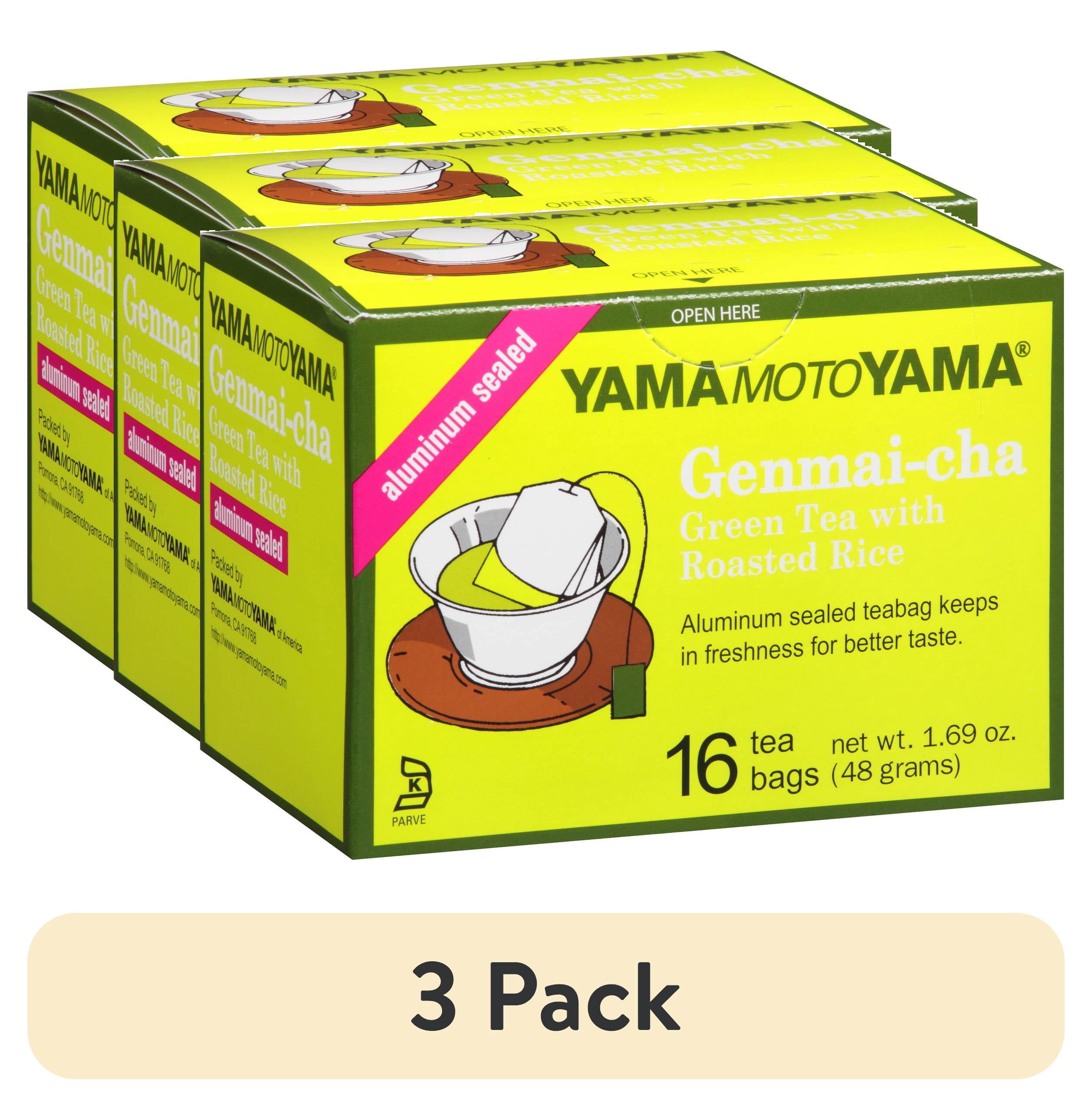 (3 pack) Yamamotoyama Genmai-Cha Green Tea with Roasted Brown Rice 16 Bags