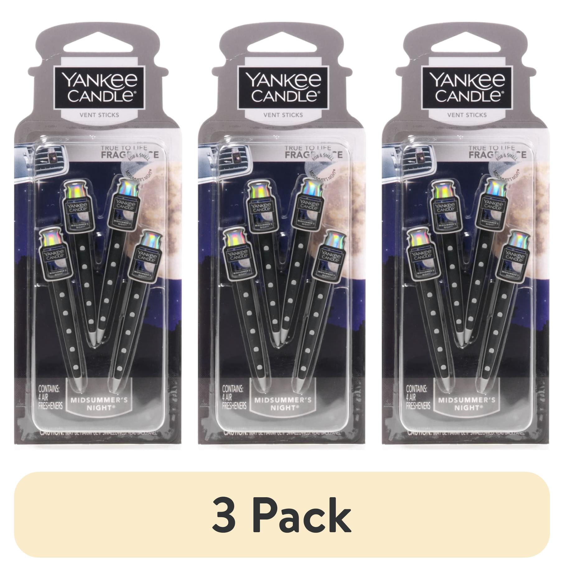 (3 pack) Yankee Candle Car Air Freshener Vent Sticks, Midsummers Night, 4 Count