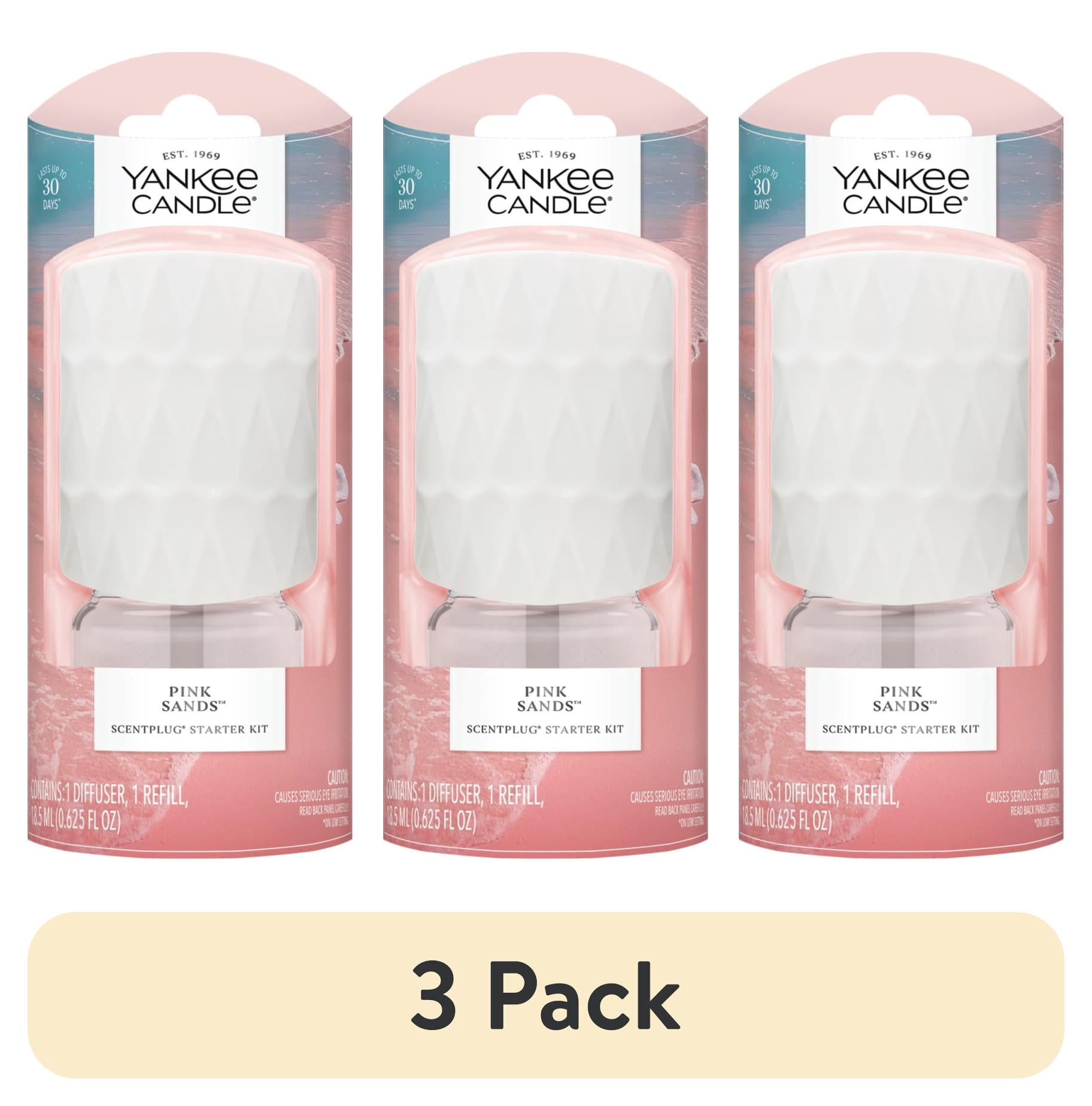 (3 pack) Yankee Candle White/Pink Sands ScentPlug Fragrance Diffuser Starter Kit
