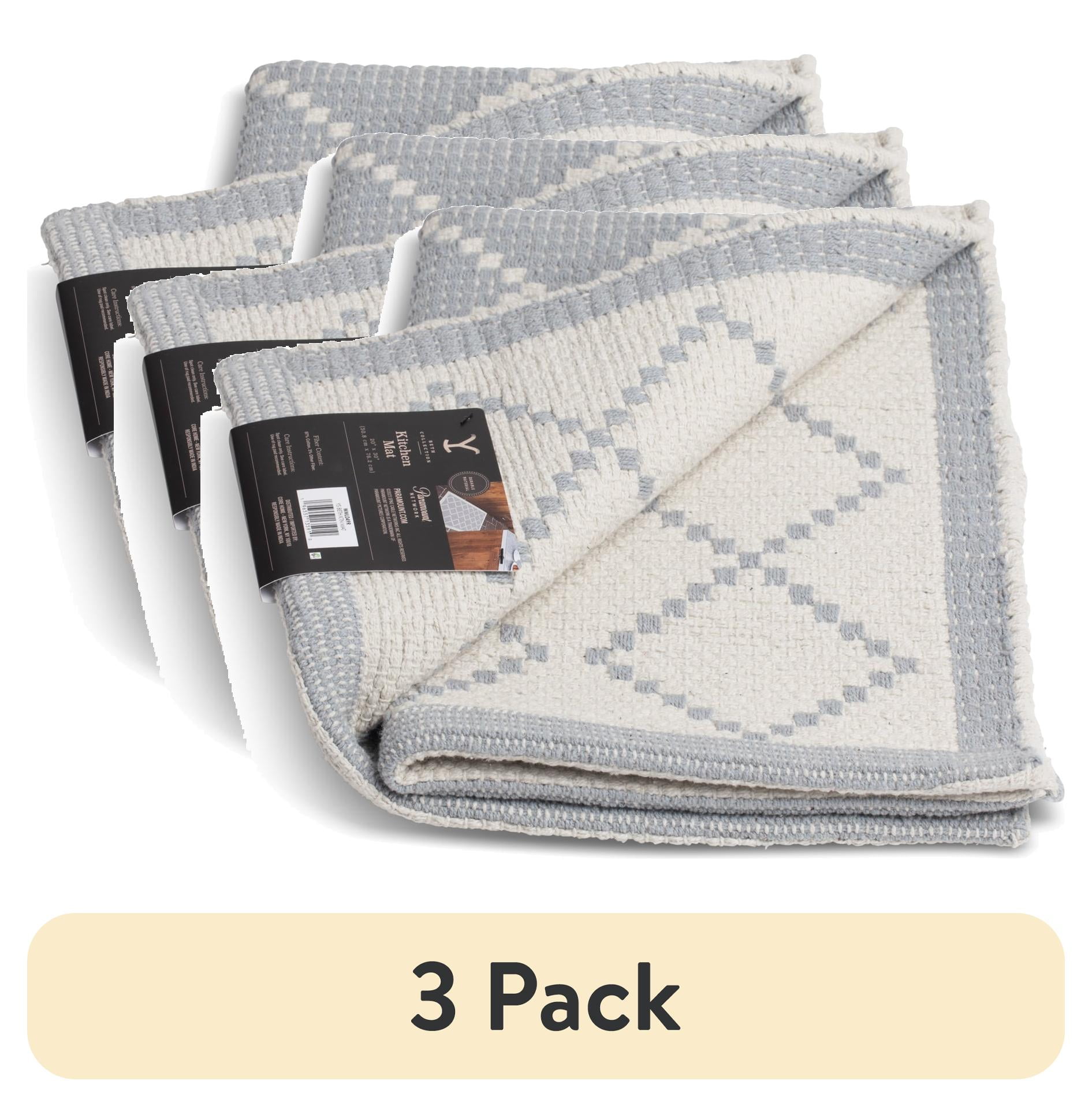 (3 pack) Yellowstone 20" x 30" Rustic Two-Tone Kitchen Mat, Beth Collection