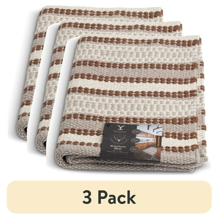 (3 pack) Yellowstone 20" x 30" Rustic Two-Tone Kitchen Mat, John Collection