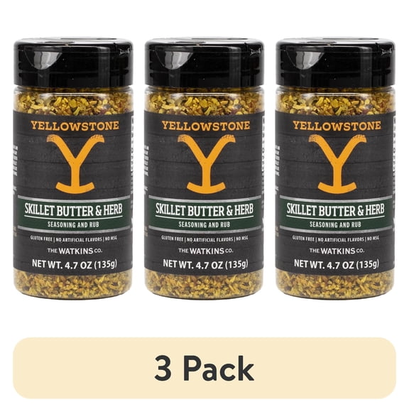 (3 pack) Yellowstone Skillet Butter & Herb, 4.7oz (Allergen Not Contained: Fish-Free, Shelf Stable)