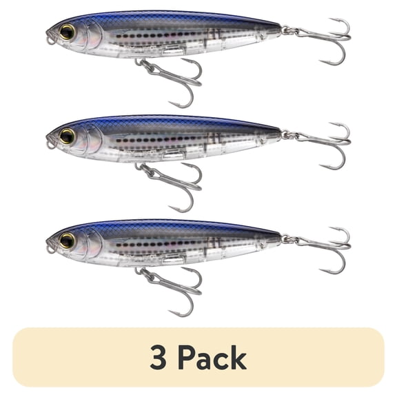 (3 pack) Yo-Zuri 3D Inshore Topknock Pencil, 4" Topwater Hard Bait Lure, Mullet