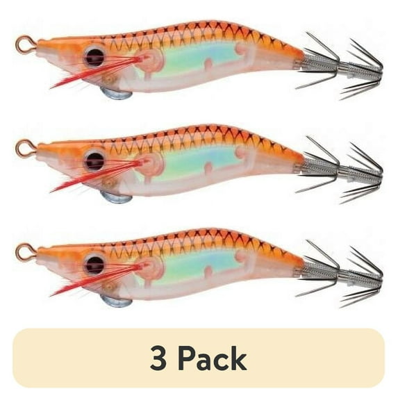 (3 pack) Yo-Zuri Mini 2" Squid Jig Floating Hard Bait Lure, Orange