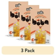3 pack Yulu Foods Instant Boba Mango Peach Tea, Bubble Tea Kit, 3 Drinks