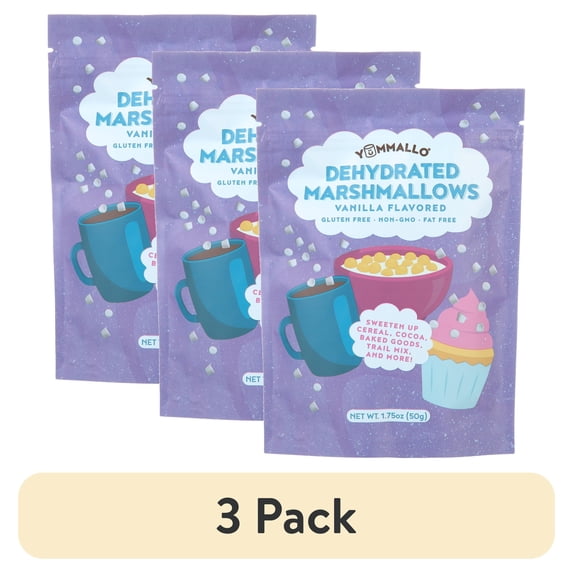 (3 pack) Yummallo Dehydrated Marshmallows, 1.75 oz