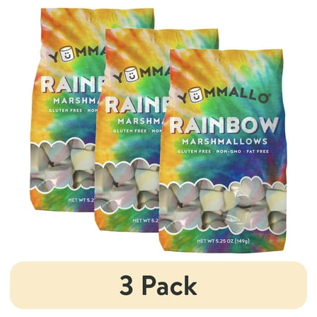 (3 pack) Yummallo Rainbow Marshmallow, 5.25 oz (149g)