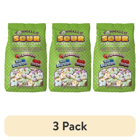 (3 pack) Yummallo Sour Marshmallows, 5 oz (142 g)