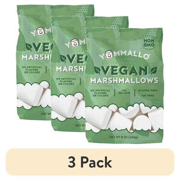 (3 pack) Yummallo Vegan Marshmallow, 8 oz