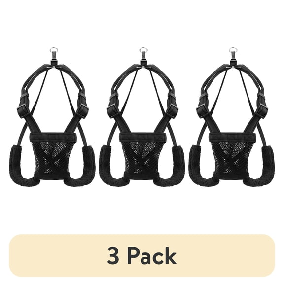 (3 pack) Yuppie Puppy Nylon Mesh Non-Pulling Dog Harness, Black, S (8" to 14" Chest Size)