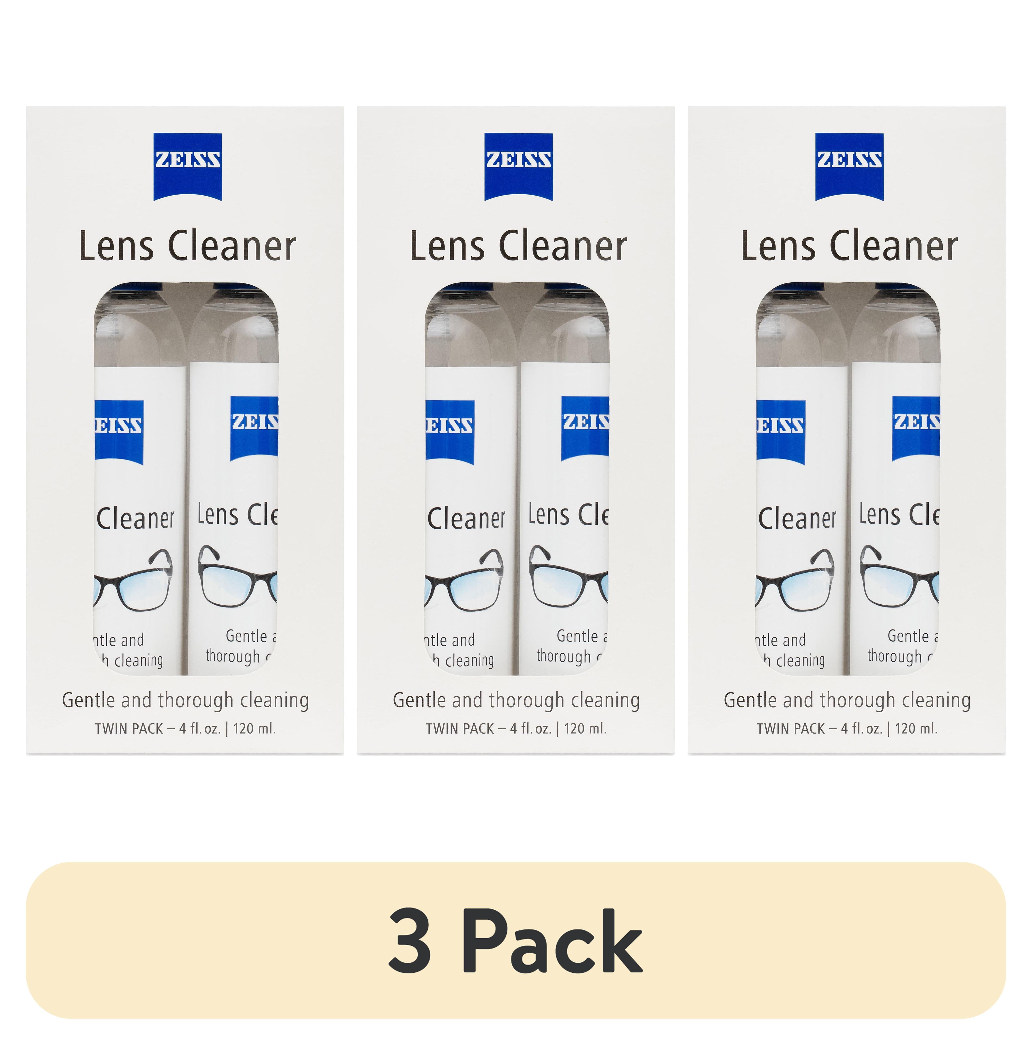 (3 pack) ZEISS Lens Cleaner, Eye Glasses Cleaner Spray & Wipe Solution, plus Microfiber Cloth, 4 fluid ounces 2 pack