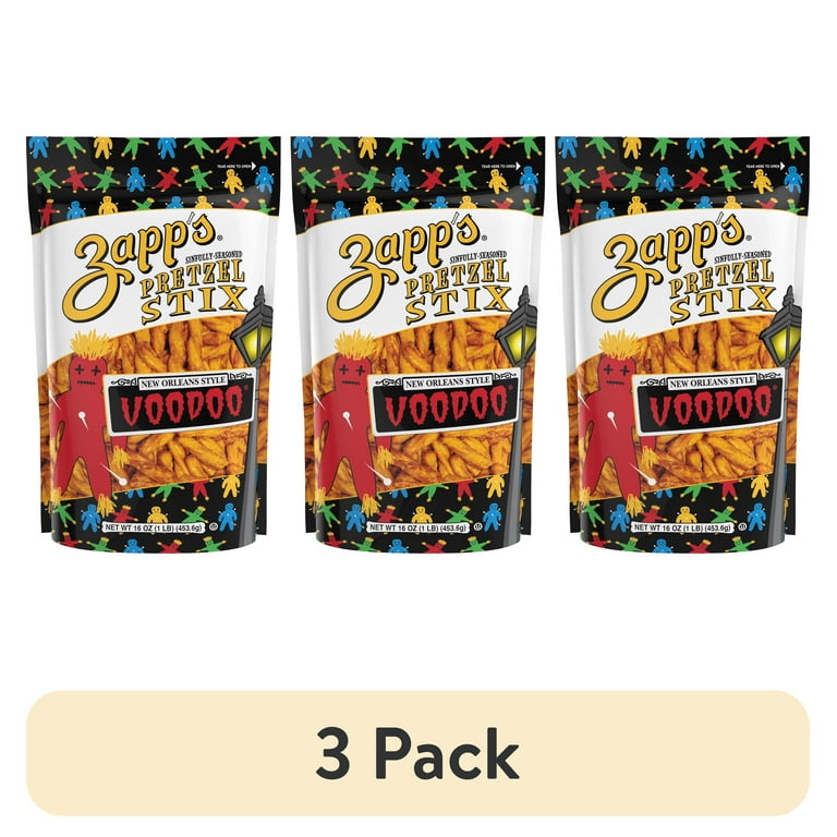 3 pack) Zapp's Voodoo Flavor Pretzel Stix, 16 oz Bag - Walmart.com