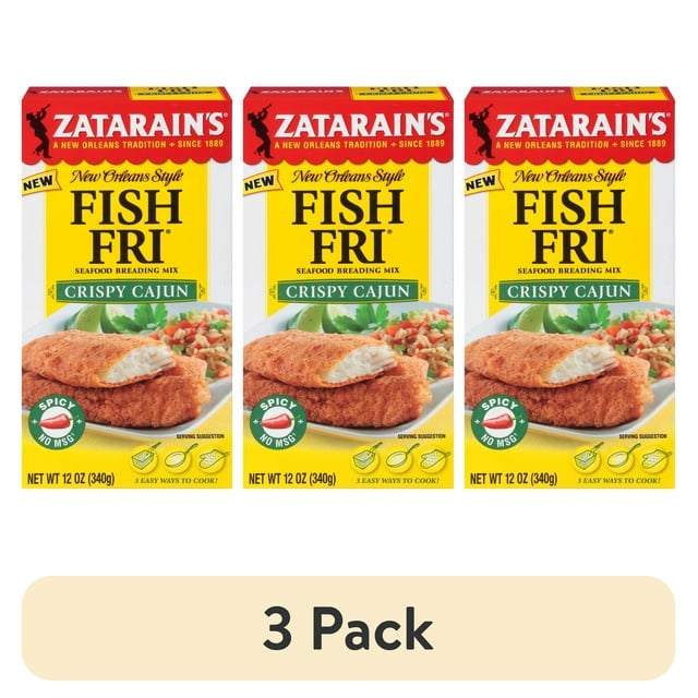 (3 pack) Zatarain's Kosher Crispy Cajun Fish Fri, 12 oz Box
