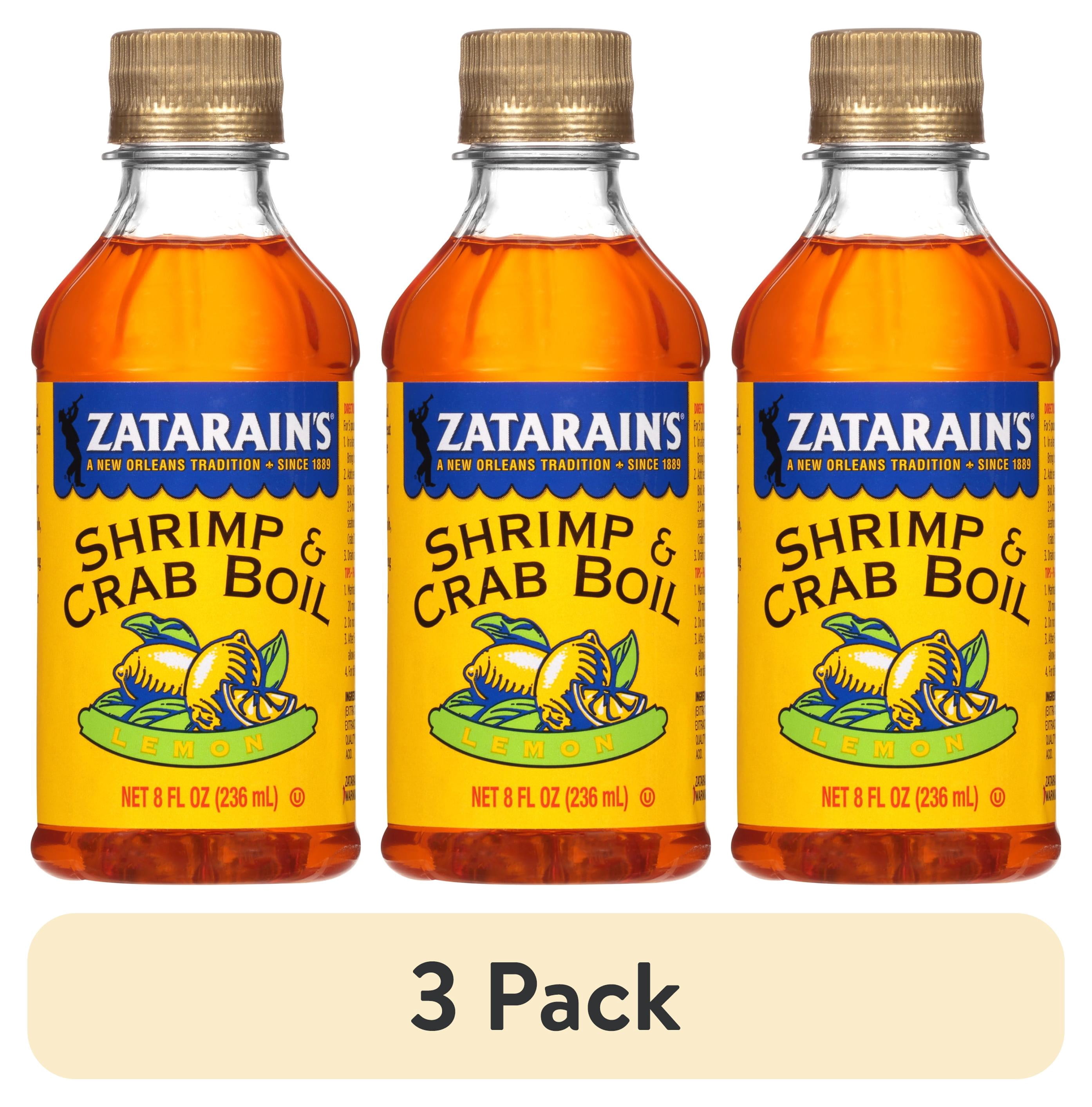 (3 pack) Zatarain's Kosher New Orleans Style Liquid Crab Boil With Lemon, 8.0 fl oz Bottle