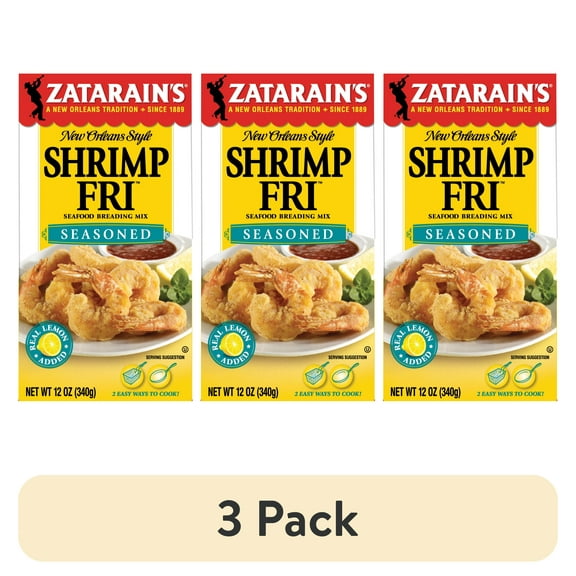 (3 pack) Zatarain's Kosher Seasoned Shrimp Fri, 12.0 oz Box