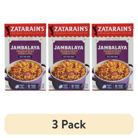 (3 pack) Zatarain's Jambalaya Rice Dinner Mix, 8.0 oz Box