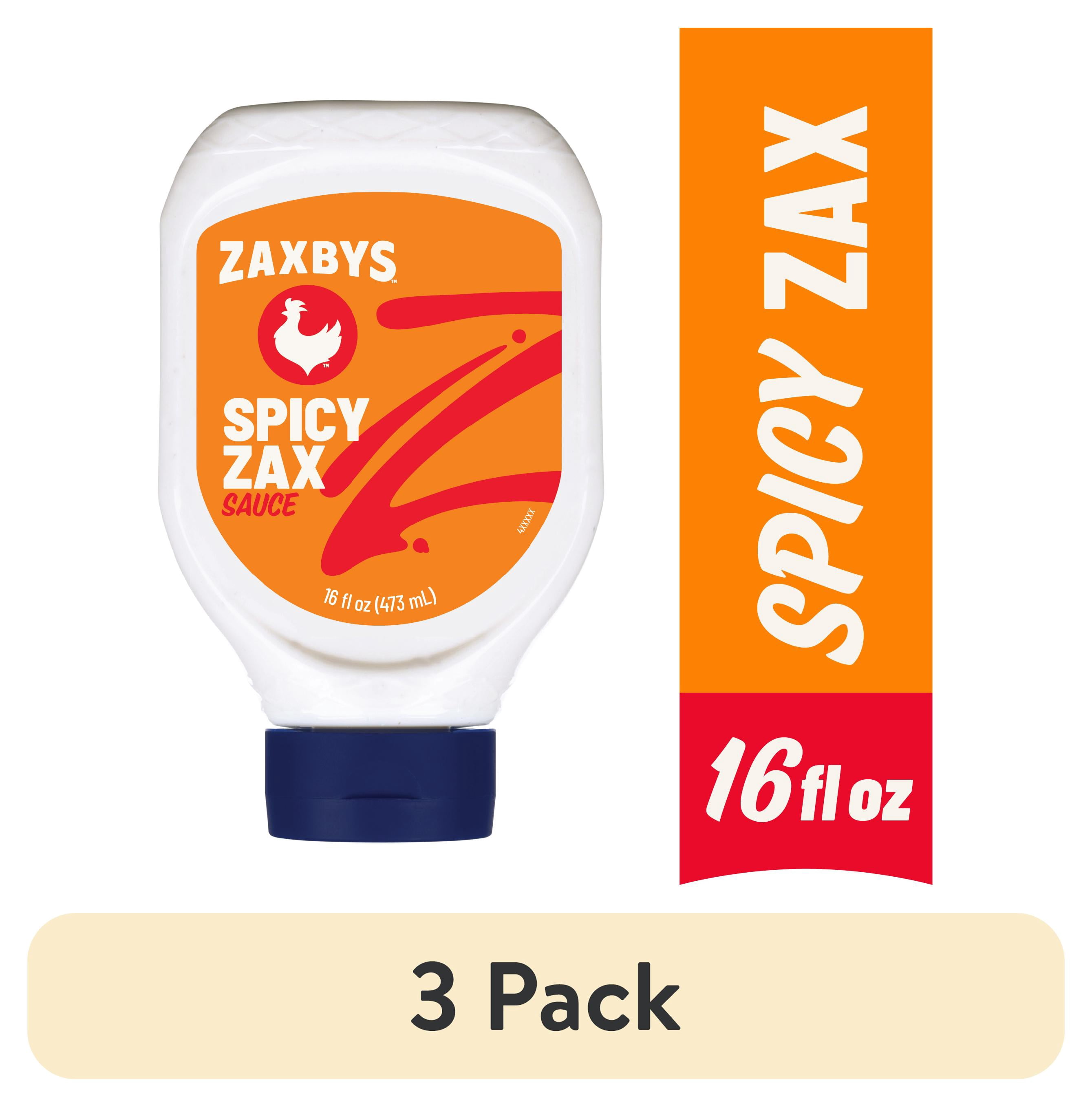 (3 pack) Zaxbys Spicy Zax Sauce, Restaurant Chicken Dipping Sauce, 16 fl oz