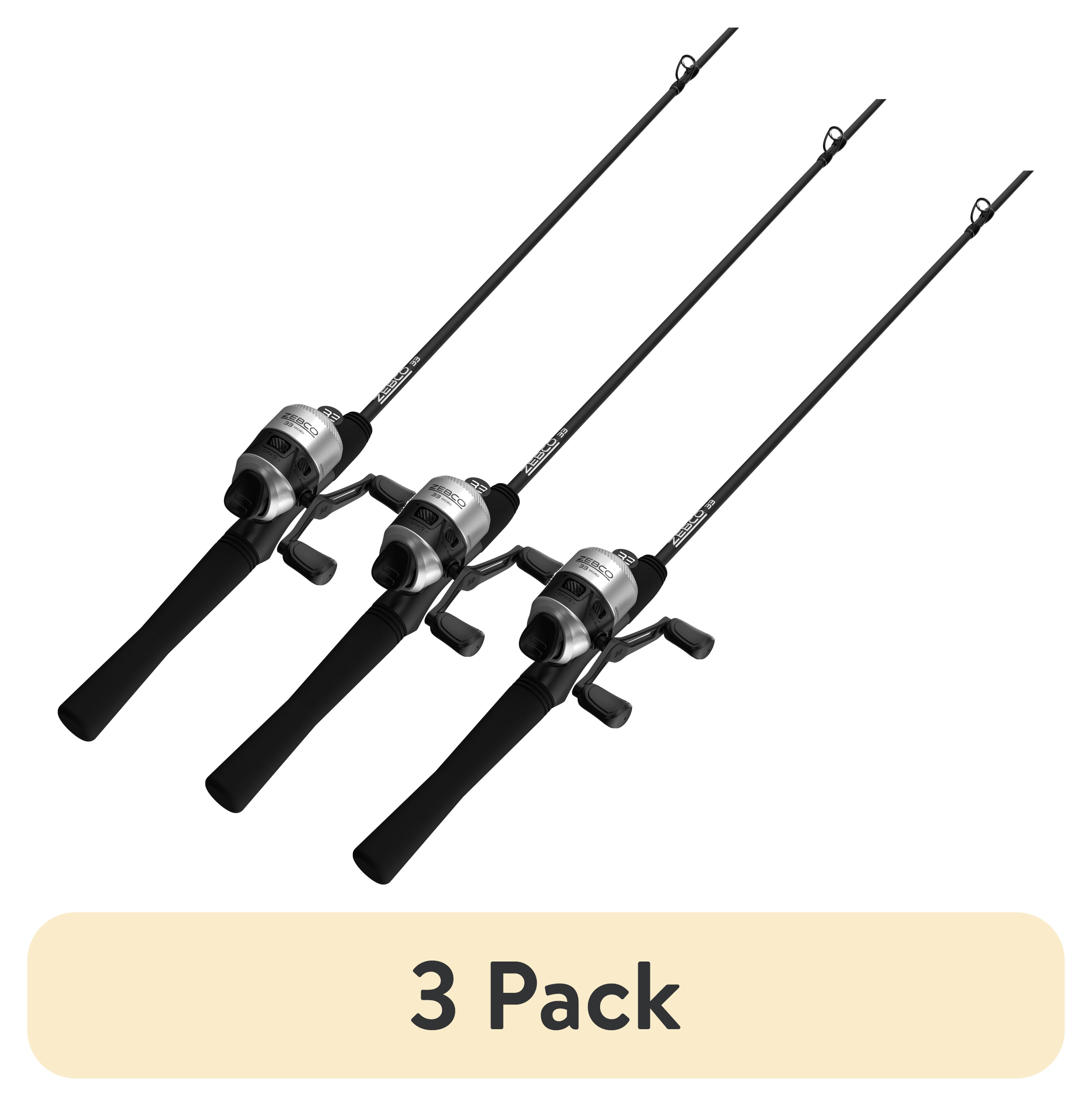 3 pack) Zebco 33 Micro Spincast Reel and Fishing Rod Combo, 5-Foot