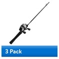 thumbnail image 1 of (3 pack) Zebco 33 Spincast Reel and Fishing Rod Combo, 6-Foot 2-Piece Fiberglass Rod with EVA Handle, Quickset Anti-Reverse Fishing Reel with Bite Alert, Silver/Black, 1 of 16