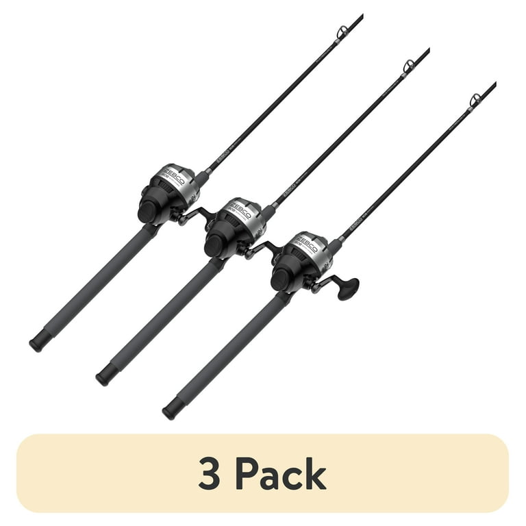3 pack) Zebco 808 Boss Hawg Spincast Reel and Fiberglass Fishing