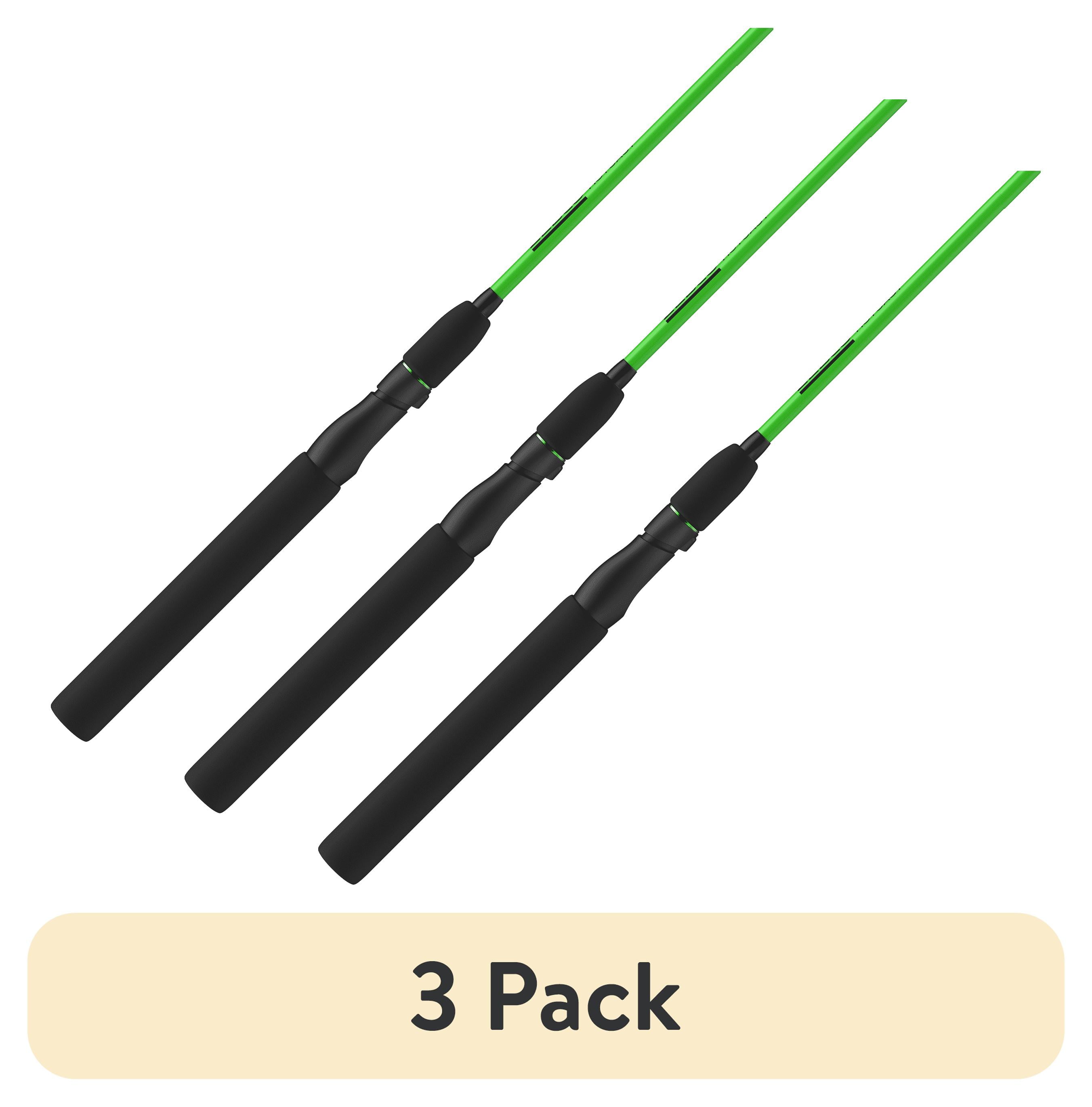 3 pack) Zebco Hotcast Fiberglass Spinning Rod Fishing Pole, 6-Foot