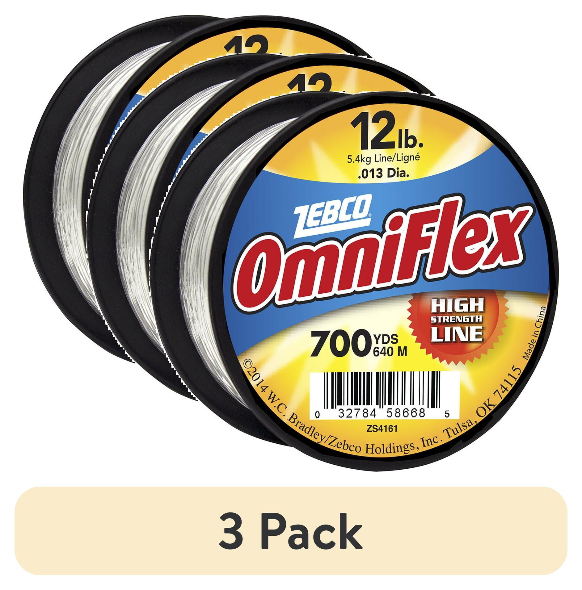 (3 pack) Zebco Omniflex Monofilament Fishing Line, 12-Pound Tested