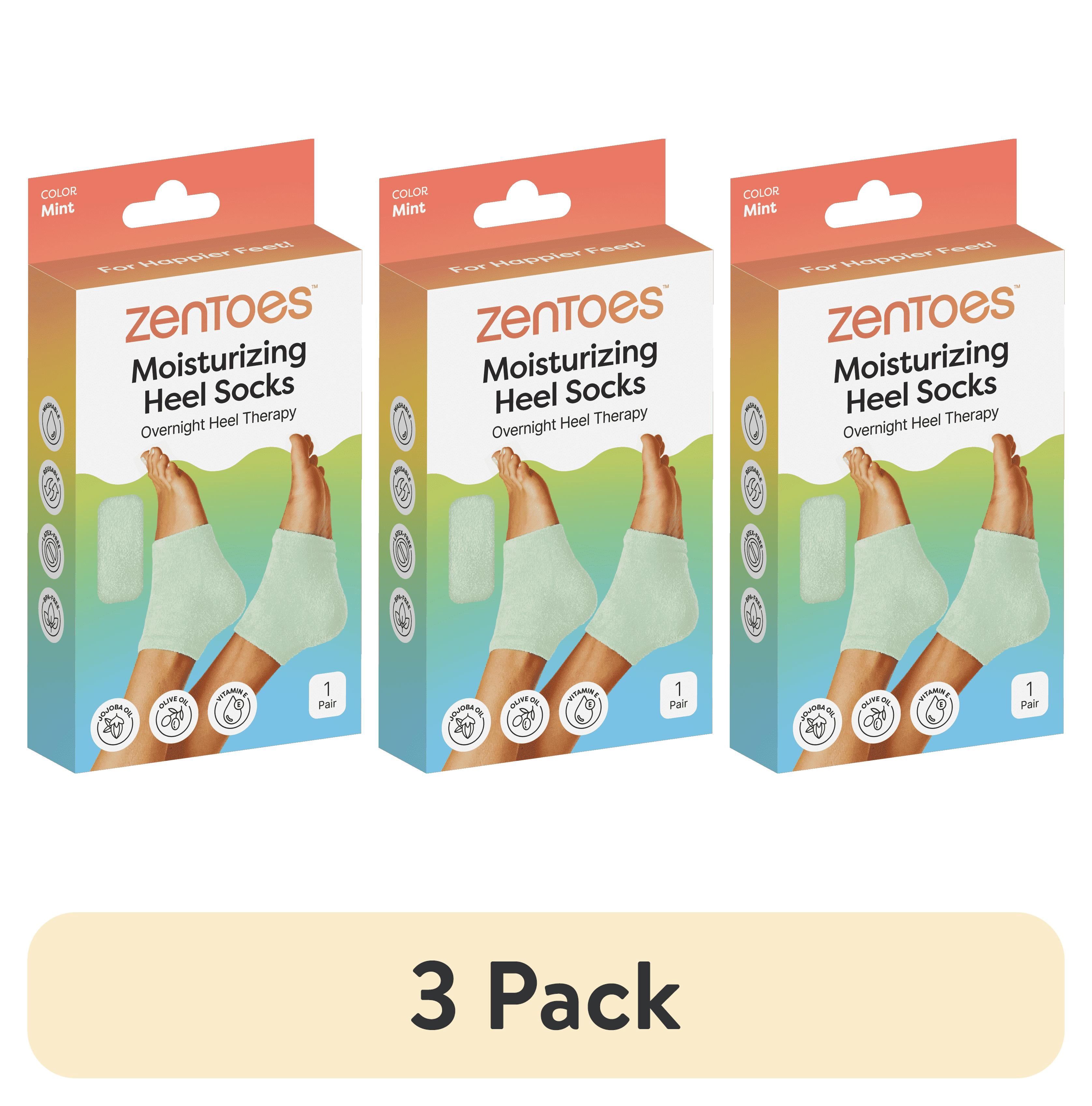 (3 pack) ZenToes Moisturizing Gel Heel Socks for Foot Care and Healing