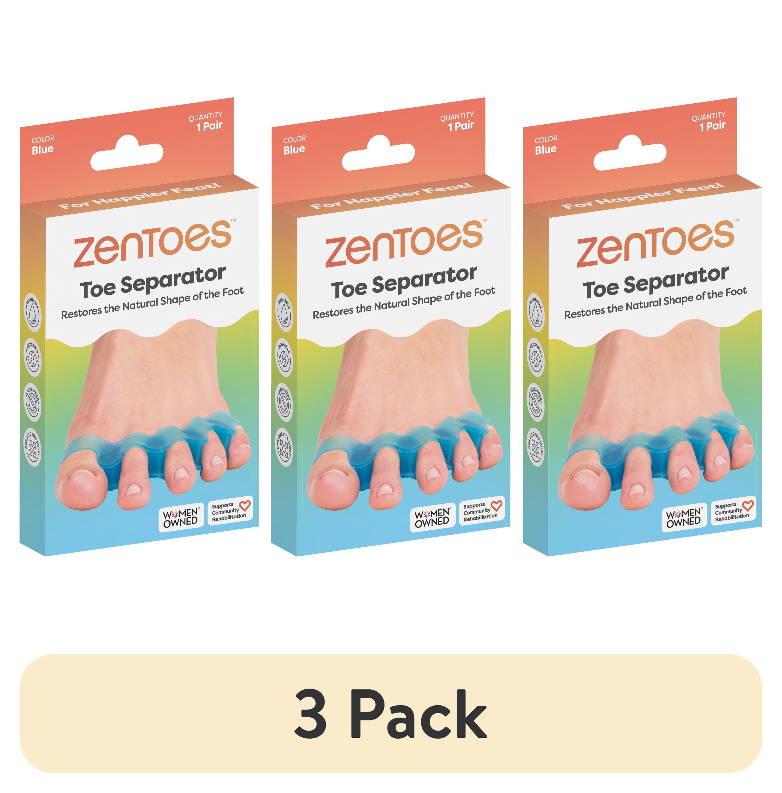 (3 pack) ZenToes Silicone Toe Spacers for Correct Toe Alignment – Blue