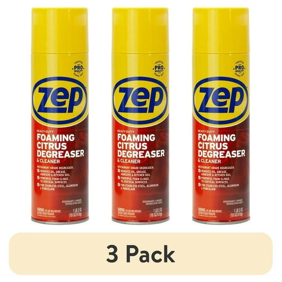 (3 pack) Zep Foaming Citrus Degreaser for Vehicles, 18 oz, 10.19 inch, 1 count per pack
