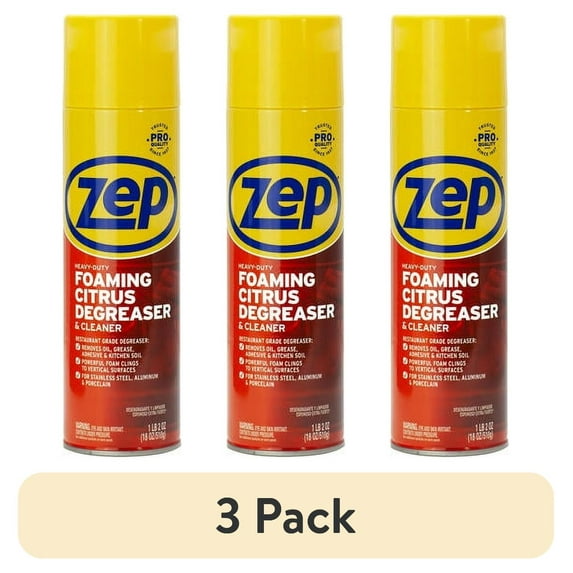(3 pack) Zep Foaming Citrus Degreaser, 18 oz, 10.19 inch, 1 Count Per Pack