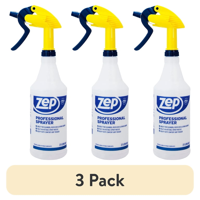 3 pack) Zep Professional Plastic Spray Bottle, 32 oz, Adjustable