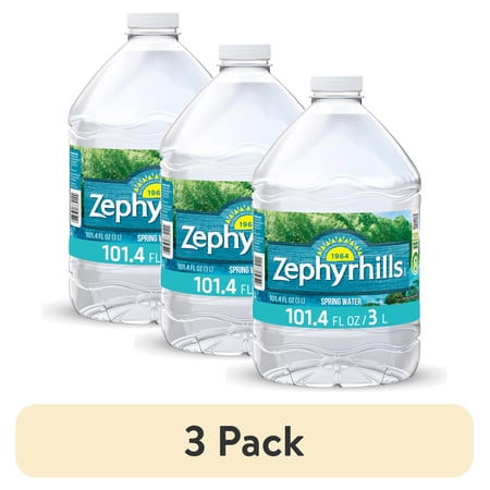 (3 pack) Zephyrhills Florida Spring Water, 3 Liter, Single Plastic Jug