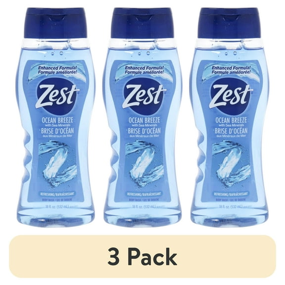 (3 pack) Zest Ocean Breeze with Sea Minerals Invigorating Body Wash, 18 fl oz