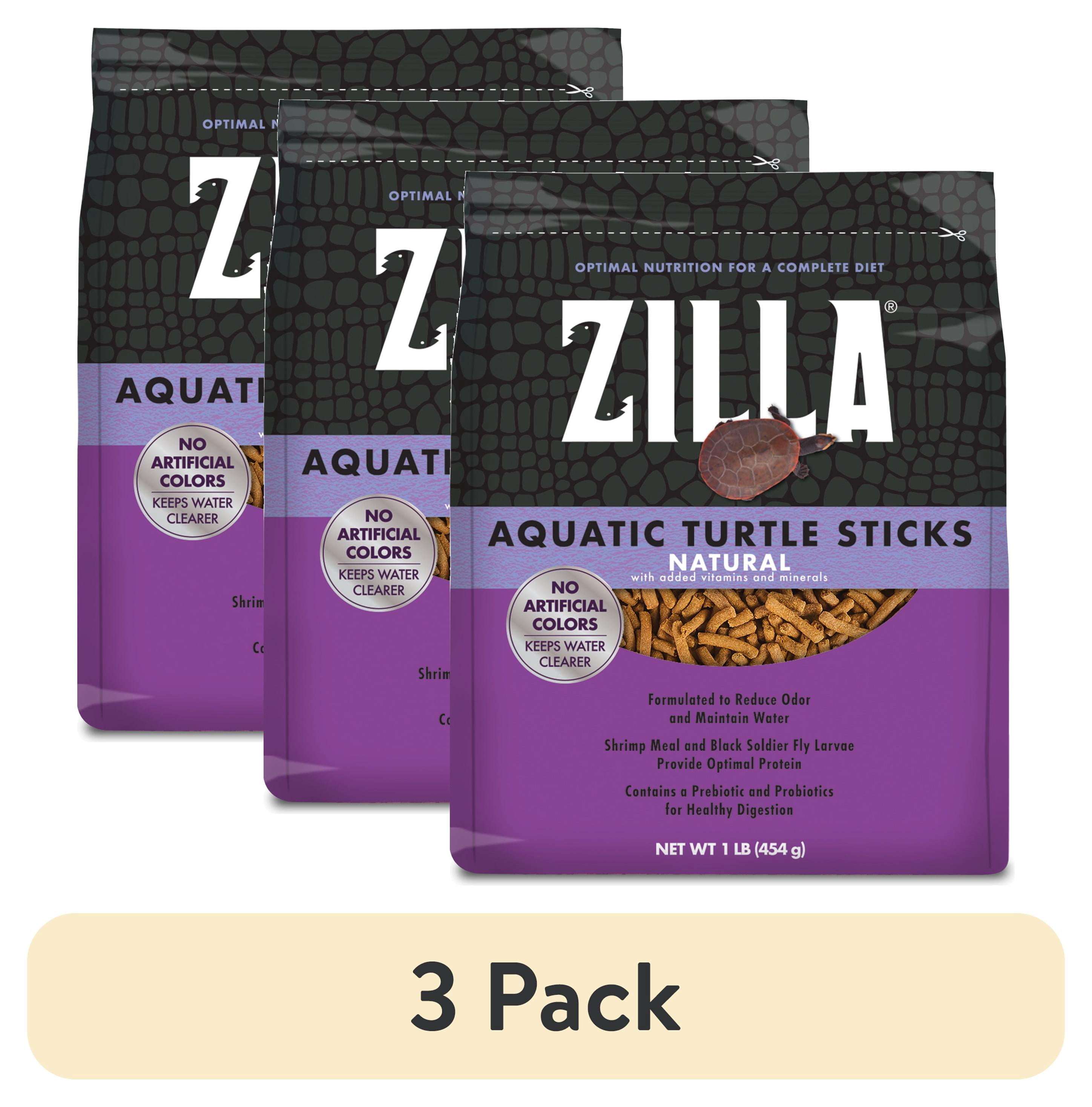 (3 pack) Zilla Aquatic Turtle Food Sticks, 1 Pound