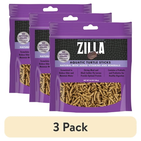 (3 pack) Zilla Aquatic Turtle Food Sticks, 4.5 Ounces