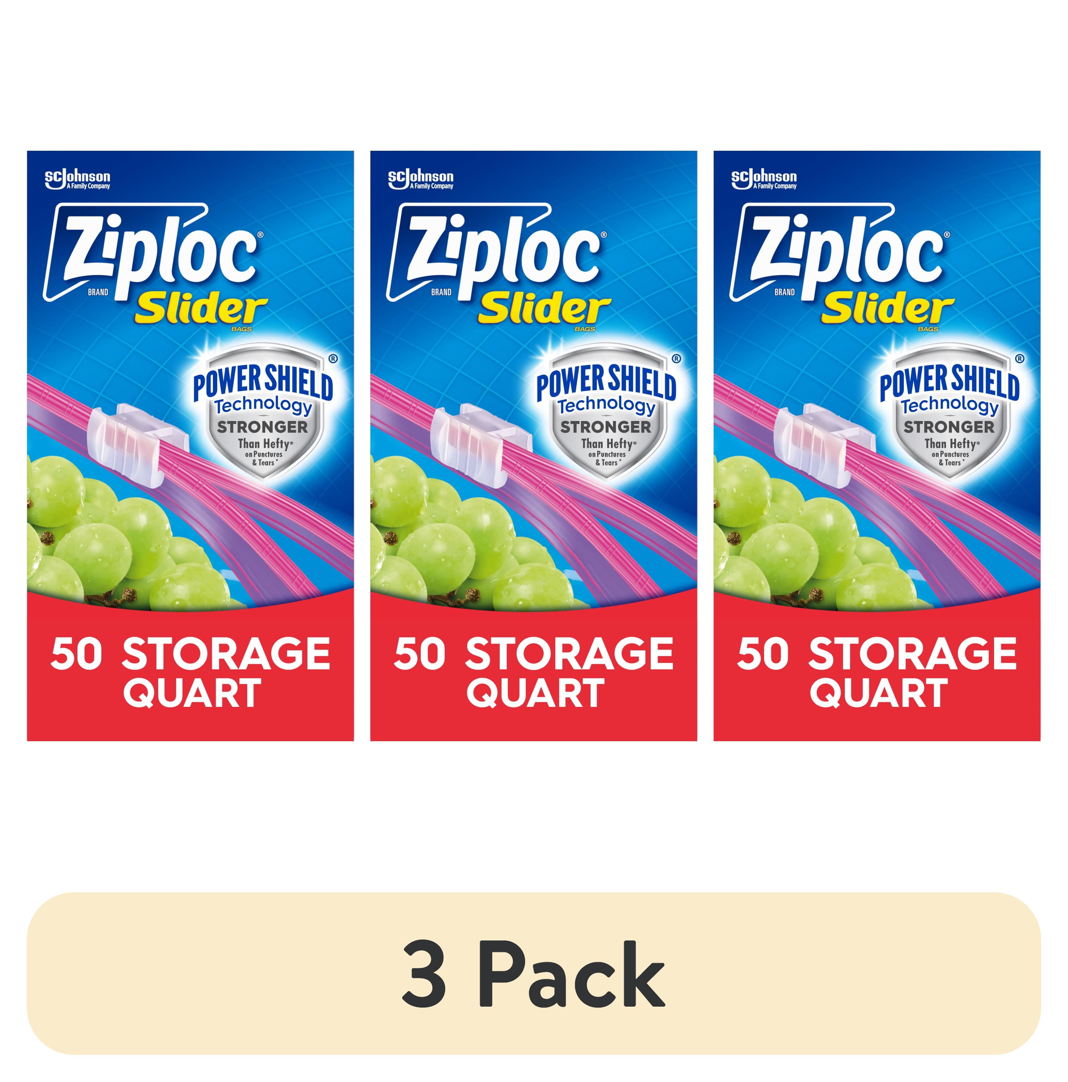3 pack) Ziploc Brand Slider Quart Food Storage Bags, School