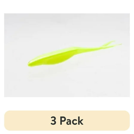 (3 pack) Zoom Super Fluke 5'' White Pearl/Chart 10pk