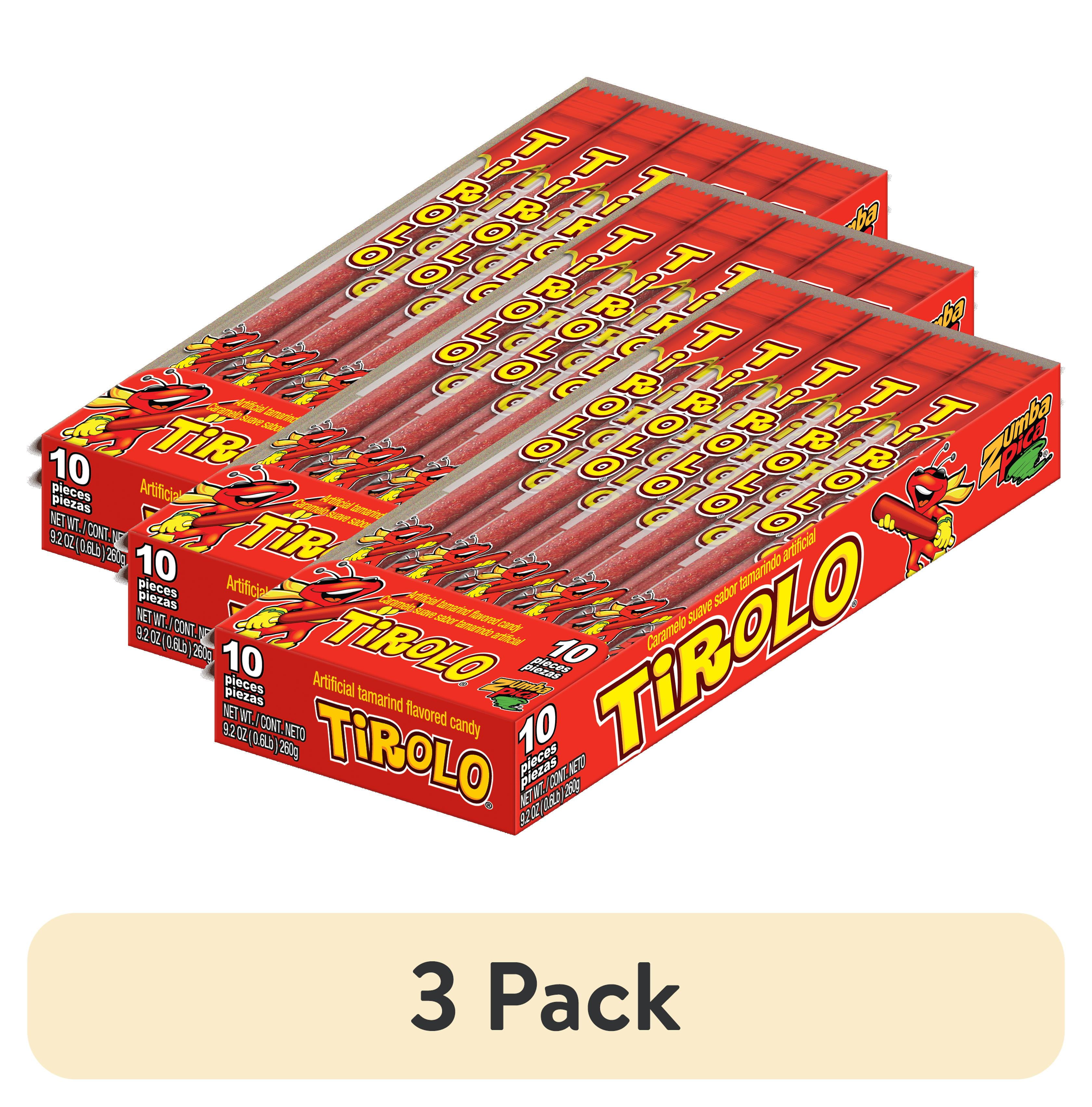3 pack) Zumba Pica Tirolo Tamarind Candy Straws, Chewy Mexican