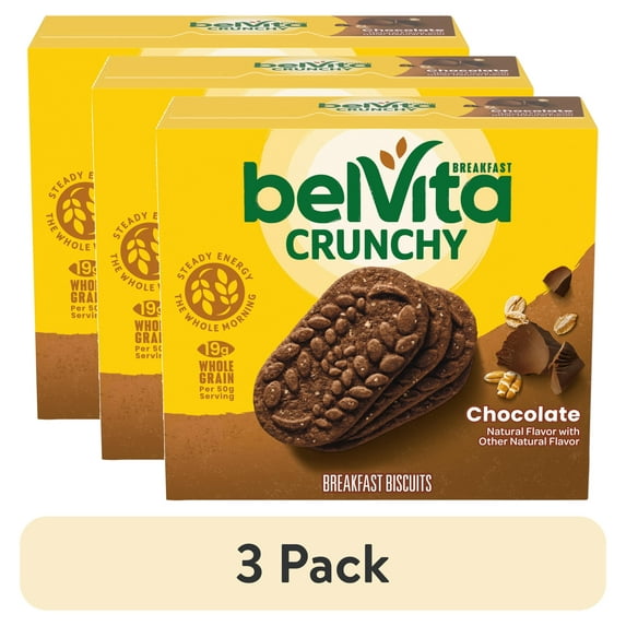 (3 pack) belVita Breakfast Bars Biscuits, Chocolate, 5 Packs (4 Biscuits Per Pack)