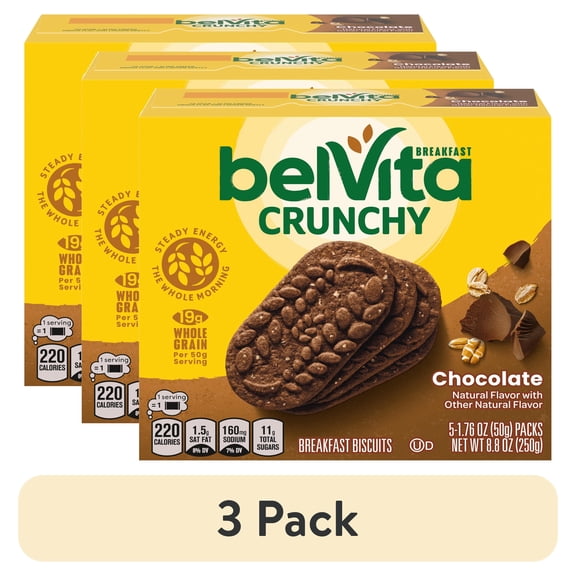 (6 Pack) Belvita Chocolate Crunchy Breakfast Biscuits, 8.8 Oz