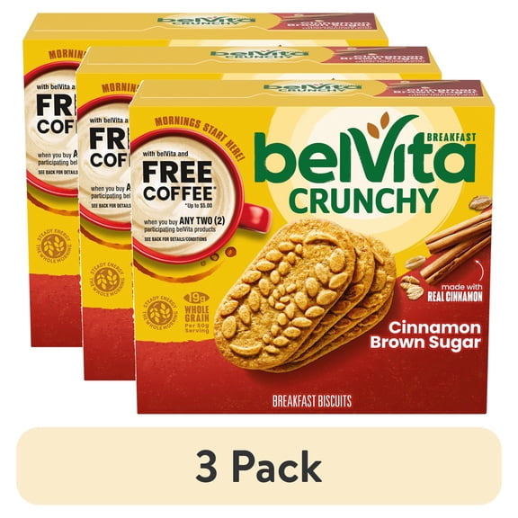 (3 pack) belVita Breakfast Bars Biscuits, Cinnamon Brown Sugar, 5 Packs (4 Biscuits Per Pack)