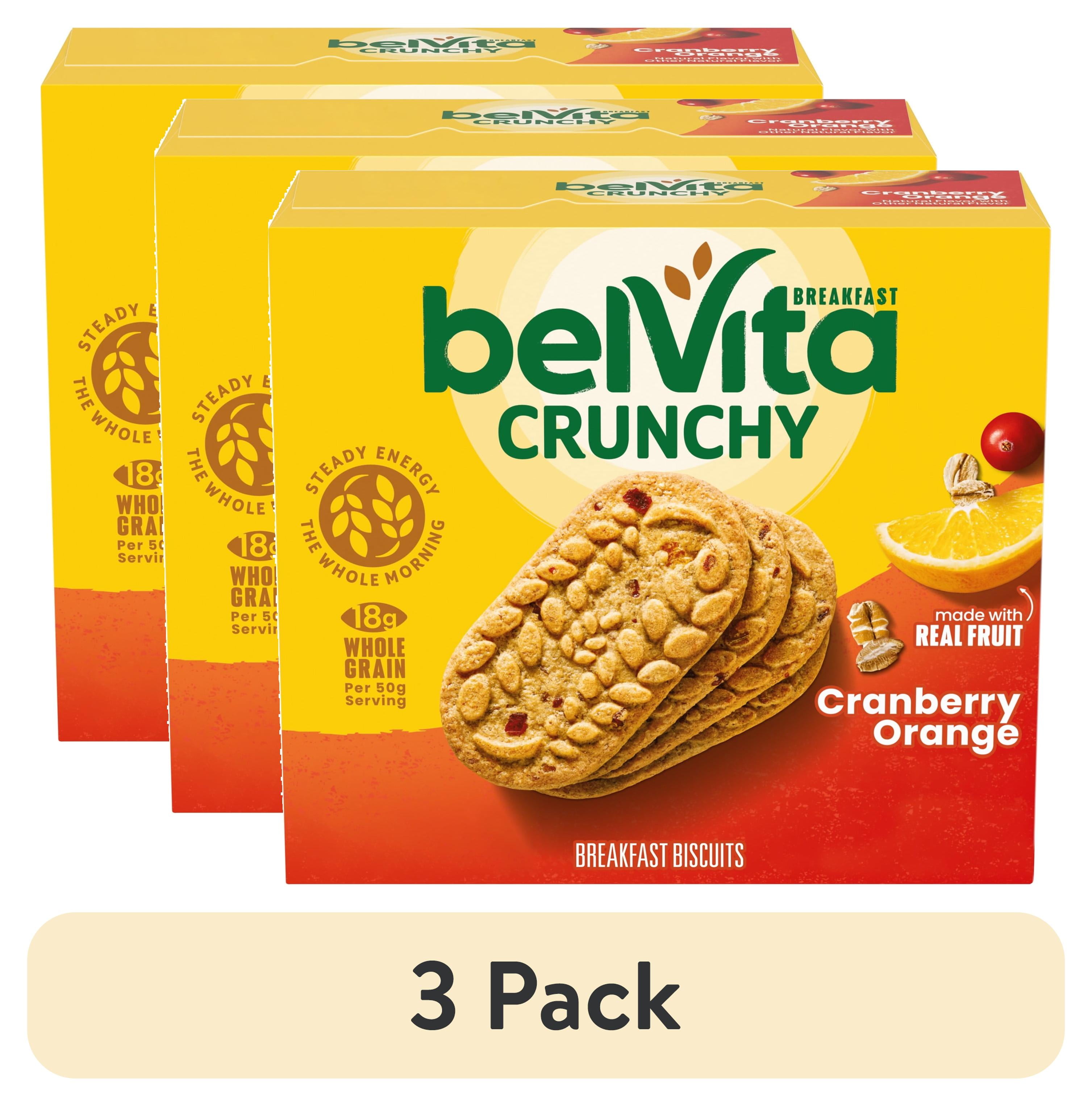 (3 pack) belVita Breakfast Bars Biscuits, Cranberry Orange, 5 Packs (4 Biscuits Per Pack)