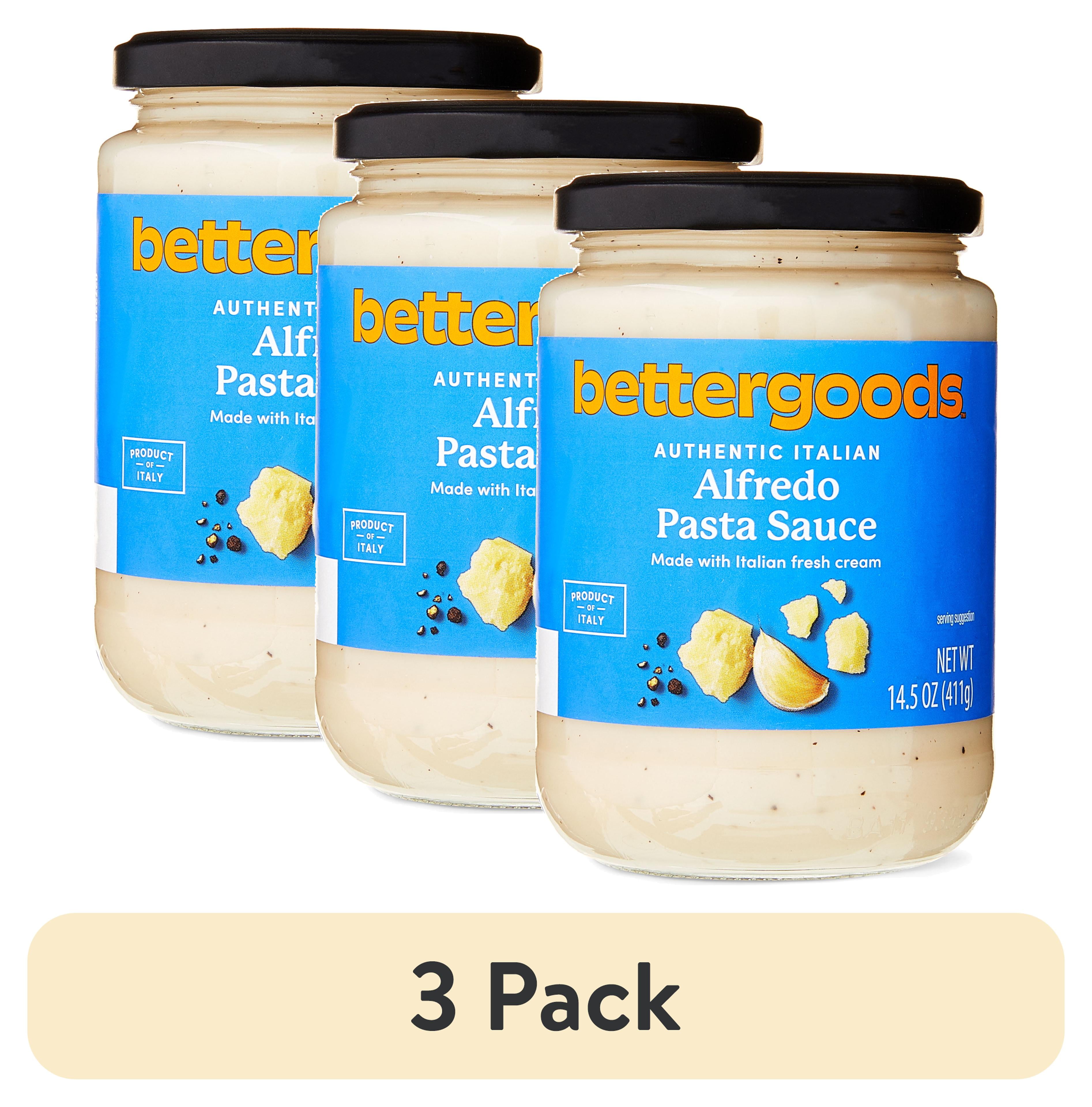 (3 pack) bettergoods Authentic Italian Alfredo Pasta Sauce, 14.5 oz