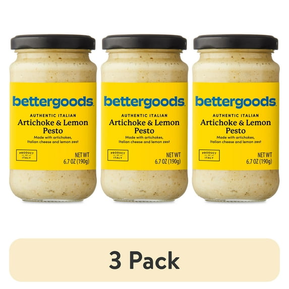 (3 pack) bettergoods Authentic Italian Artichoke & Lemon Pesto, 6.7 oz