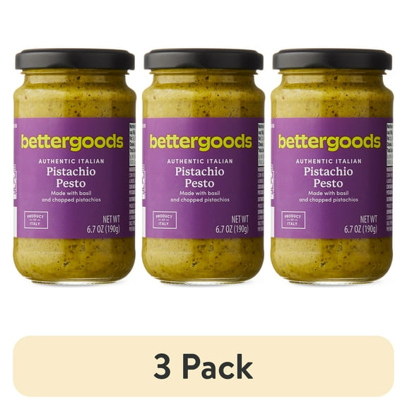 (3 pack) bettergoods Authentic Italian Pistachio Pesto, 6.7 oz