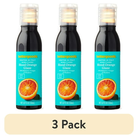 (3 pack) bettergoods Blood Orange Glaze with Balsamic Vinegar of Modena, 5.07 fl oz