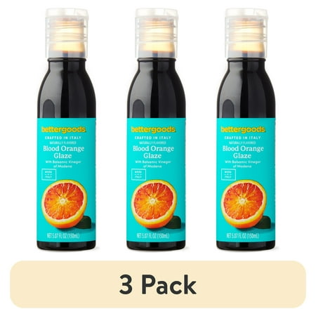 (3 pack) bettergoods Blood Orange Glaze with Balsamic Vinegar of Modena, 5.07 fl oz