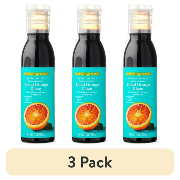 (3 pack) bettergoods Blood Orange Glaze with Balsamic Vinegar of Modena, 5.07 fl oz